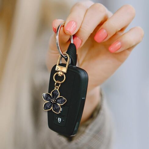 JJUNW Cute Flower Keychain, Small Flower Keychain, Aesthetic Keychain Charms Flower-Key Chain Charm Bag Purse Charm for Handbags Backpacks Earphone Case Decoration Accessories in Kuwait