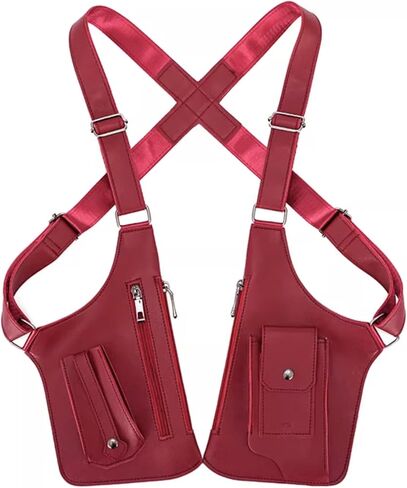 Double Shoulder Armpit Bag, Leather Adjustable Underarm Shoulder Bag Hidden Underarm Strap Wallet Holster for Outdoor | Anti-Theft Design in Saudi Arabia
