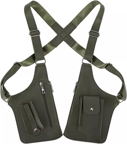 Double Shoulder Armpit Bag, Leather Adjustable Underarm Shoulder Bag Hidden Underarm Strap Wallet Holster for Outdoor | Anti-Theft Design in Saudi Arabia