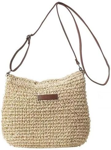 Summer Rattan Crossbody Bags Women Boho Saddle Straw Woven Shoulder Bag Travel Casual Small Handbags Bag in Kuwait