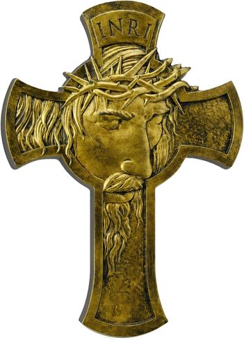 JUXINGDAZYF Large Jesus Cross Wall Decor, 13.5" Crucifix Wall Cross for Home Decor, Gold Christian Wall Art Crucifix for Living Room, Office, Church, Catholic Religious Crosses Sculpture Hanging in Kuwait