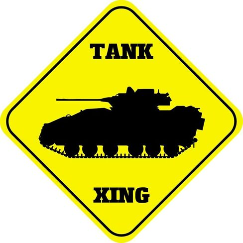 Aluminum Cross Sign Tank Crossing Style C Metal Wall Decor - 12"x12" in Saudi Arabia