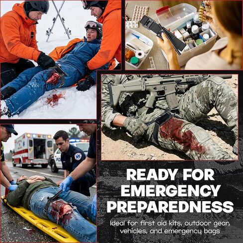5 Pack Qen Tourniquet for Severe Bleeding Control, Gear for First Aid Kits and Tourniquet Kits, Suitable for Emergencies, One-Handed Operation in Saudi Arabia
