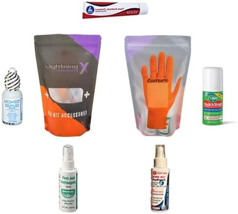 Lightning X MED POD: Topicals Refill Pack for First Aid Kit - Includes Bloodstop, Burn Spray, Triple Antibiotic, Eye Wash & More in Kuwait