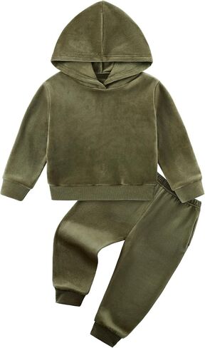 DISAUR Baby Fall Outfits Velvet Girl and Boy Tracksuit Long Sleeve Hoodie and Sweatpants Set Toddler Sweatsuit in Saudi Arabia