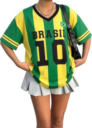 2026 Soccer Cup Shirt Women Oversized Mexico Brazil Shirts Funny Argentina Soccer Jerseys Spain V Neck T Shirts in Kuwait