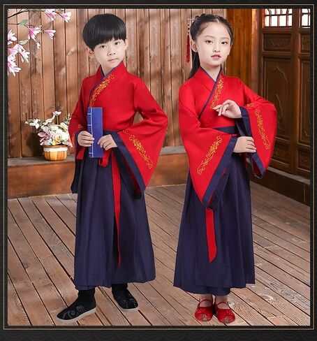 Tai Chi Uniform Hanfu Dresses for Boys and Girls Chinese Style Long-Sleeve Performance Costumes for Kid in Saudi Arabia