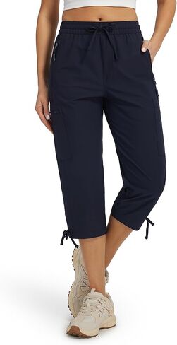 Libin Women's Hiking Capri Pants Quick Dry Cargo Pockets Pants Lightweight Cropped Summer Pant for Travel Casual in Kuwait