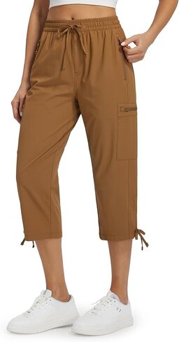 Libin Women's Hiking Capri Pants Quick Dry Cargo Pockets Pants Lightweight Cropped Summer Pant for Travel Casual in Kuwait