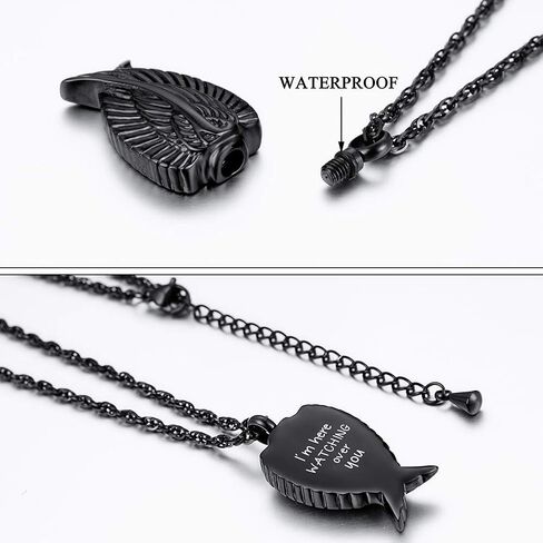 Dletay Angel Wing Cremation Necklace for Ashes Urn Bracelet for Human Ashes in Kuwait