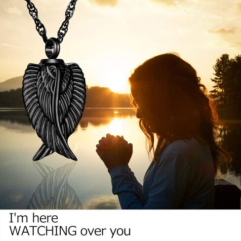 Dletay Angel Wing Cremation Necklace for Ashes Urn Bracelet for Human Ashes in Kuwait