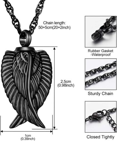 Dletay Angel Wing Cremation Necklace for Ashes Urn Bracelet for Human Ashes in Kuwait