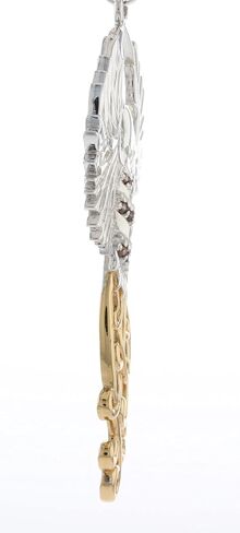 Jewelry Trends Phoenix Rising Flame Spirit Bird Sterling Silver Pendant Necklace Gold Accent in Kuwait