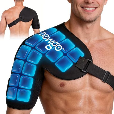 NEWGO Shoulder Ice Pack Rotator Cuff Cold Therapy, 45-Min Long-Lasting Ice Packs for Shoulder & Arm with Ice Grid Design, Flexible Cold Compression Wrap for Post-Surgery, Muscle Relaxation & Swelling in Saudi Arabia