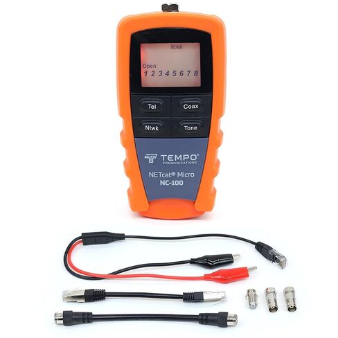 TEMPO NC-100 NETcat Micro Wiring Tester | Ethernet Coax Tester | Digital Cable Tester for Voice, Data, Video, Coax, Ethernet Tester (NC-100) in Kuwait