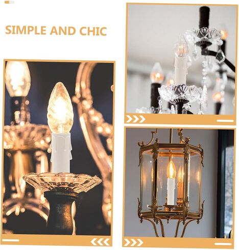 MAGICLULU 15PCS Chandelier Candle Covers Sleeves Drip Plastic Covers for Tall Candle Sockets Heat-Resistant Tube for Elegant Lighting Decor in Kuwait