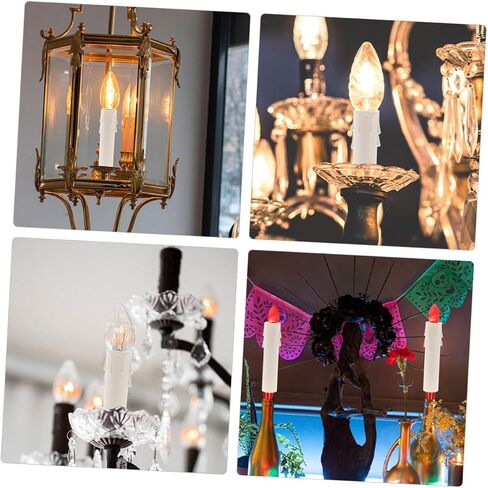 MAGICLULU 15PCS Chandelier Candle Covers Sleeves Drip Plastic Covers for Tall Candle Sockets Heat-Resistant Tube for Elegant Lighting Decor in Kuwait