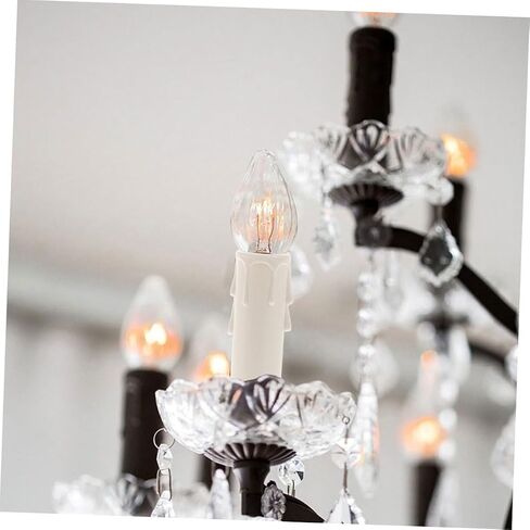 MAGICLULU 15PCS Chandelier Candle Covers Sleeves Drip Plastic Covers for Tall Candle Sockets Heat-Resistant Tube for Elegant Lighting Decor in Kuwait