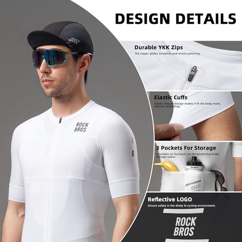ROCKBROS Cycling Jersey Men, Short Sleeve Breathable & Quick Dry Cycling Jersey for Summer, Ergonomic & Elastic Road Bike in Kuwait