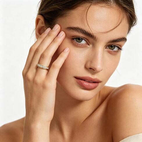 GAUEIOUR Spinning Cubic Zirconia Ring, Stackable Anxiety Relief Jewelry, Meditation Ring, Daily Wear Fashion Accessory.Size 7. in Saudi Arabia