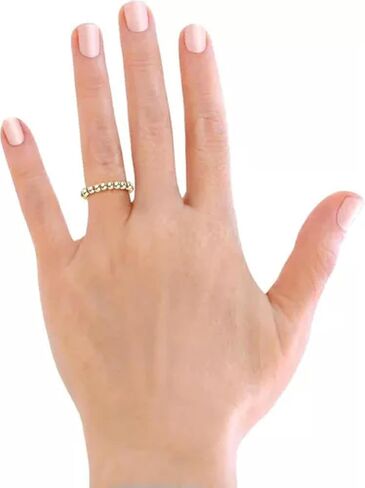 18K Gold Plated 925 Silver Ball Stackable Ring Band for Women-7 in Kuwait