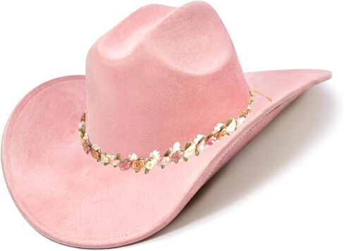 Rose Lace Hat Band for Cowboy Hats Women Fedora Hat Accessories for Cowboy Hat Garden Beach Wide Brimmed with Women Dress in Saudi Arabia
