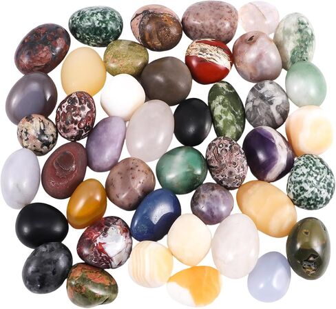Polished Mixed Healing Crystal Stones Set, 1LB Handpicked Tumbled Rocks Gemstones for Energy Reiki, Meditation, Vase Filler Landscape, Bottom Decoration, Home Decor in Saudi Arabia
