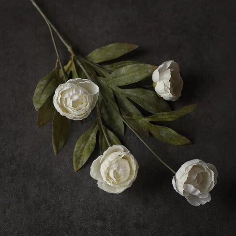 Juxdp 6 PCS Artificial Peony Branches for Vase - 27" Fake Silk Peonies Stems Look Real Faux Flowers for DIY Bouquet, Table Centerpieces, Farmhouse, Home Decor (Cream) in Saudi Arabia