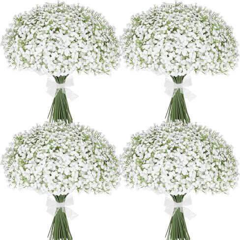 30 Pcs Babys Breath Artificial Flowers, 17.7" Real Touch White Gypsophila Bouquet, Fake Baby Breath Bulk for Wedding Centerpieces, Party, DIY Floral in Saudi Arabia