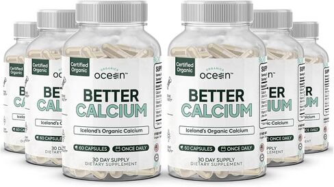 Organics Ocean Better Calcium - Organic Red Algae Calcium with Vitamin D3 and K2 Supplements - Supports Bone Structure, Joint Comfort & Encourages Healthy Aging - Plant-Based, Non-GMO - 1 Pack in Saudi Arabia