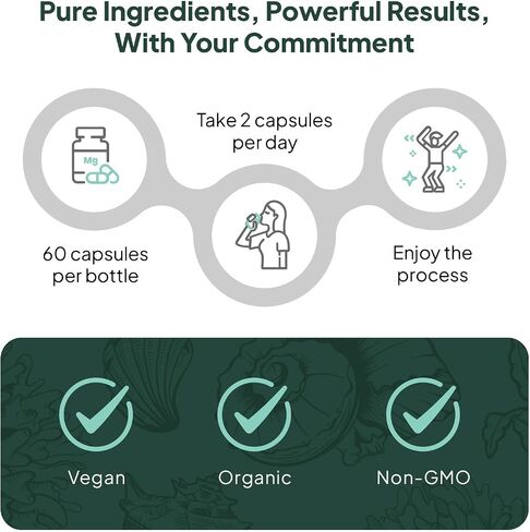 Organics Ocean Better Calcium - Organic Red Algae Calcium with Vitamin D3 and K2 Supplements - Supports Bone Structure, Joint Comfort & Encourages Healthy Aging - Plant-Based, Non-GMO - 1 Pack in Saudi Arabia