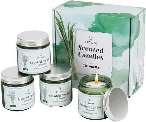 Citronella Candles, 4 Pick Citronella Candles Outdoor, Suitable for Outdoor Barbecue, Picnic or Camping, Garden Afternoon Tea and Family Gatherings, Gifts for Family, Friends in Kuwait