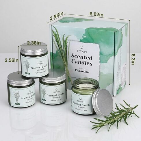 Citronella Candles, 4 Pick Citronella Candles Outdoor, Suitable for Outdoor Barbecue, Picnic or Camping, Garden Afternoon Tea and Family Gatherings, Gifts for Family, Friends in Kuwait