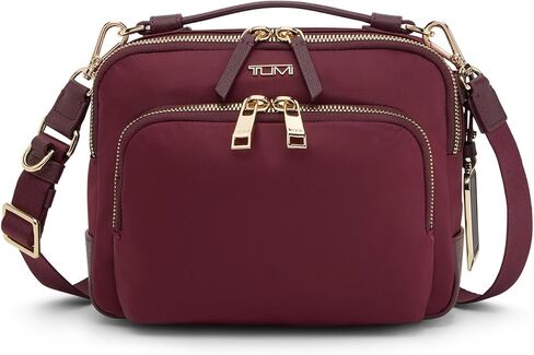 Tumi - Voyageur Teghan Crossbody - محفظة مضغوطة مع تقليم جلدي - للسفر غير الرسمي اليومي - Mink in Kuwait