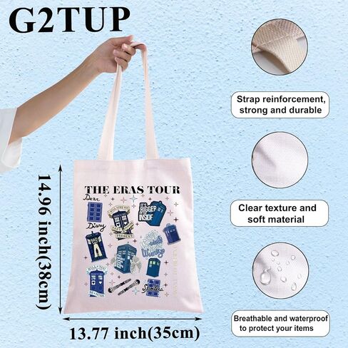 G2TUP Police Box Tote Bag Rose Tyler‌ & Rory Williams‌ Movie Fans Gift Police Box Tour Shoulder Bag Policeman Box Merchandise in Kuwait