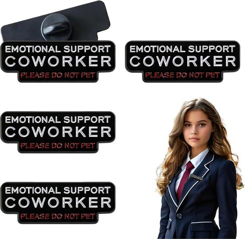 4 Pcs Emotional Support Coworker,Do Not Pet Funny Office Enamel Pin,Gift For Sassy Coworker Team Leader Boss.Lapel Backpack Coat Outfit Jewelry in Saudi Arabia
