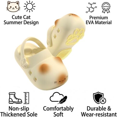 Zureto Cat Paw Print Shoe Summer, Unisex Cute Cat Paw Slippers EVA Home Cat Sandals for Women Men in Saudi Arabia