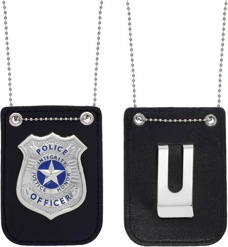 5Pcs Police Costume Accessories for Adults - Police Badge Sheriff Deputy Badge Fake Handcuffs with Keys Set, Detective Cop Spy Agent Costume Accessories for Halloween in Kuwait