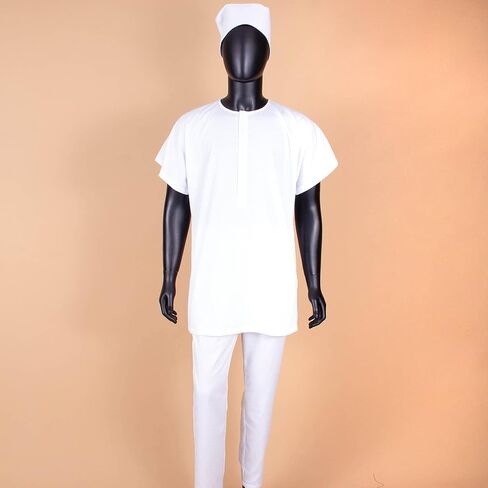 African Men's Clothing Embroidery Agbada Shirts Pants and Hats 4 Piece Set Garments for Wedding Evening in Saudi Arabia