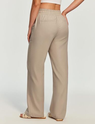 Ewedoos Womens Linen Pants Wide Leg Palazzo Cotton Linen Causal Pants for Women Summer Breathable Beach Vacation Outfits in Kuwait