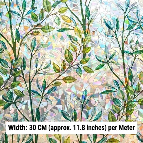 Window Privacy Film,Rainbow Window Privacy Film,UV Blocking,Anti-Glare,Day & Night Privacy Protection & Decoration for Home, Bathroom,Glass Door,Static Cling,Renter-Friendly with Installation Tools in Kuwait