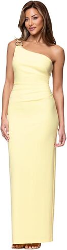 Xscape Women's Scuba One Shoulder Sleeveless Floor Length Dress in Kuwait