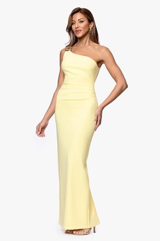 Xscape Women's Scuba One Shoulder Sleeveless Floor Length Dress in Kuwait