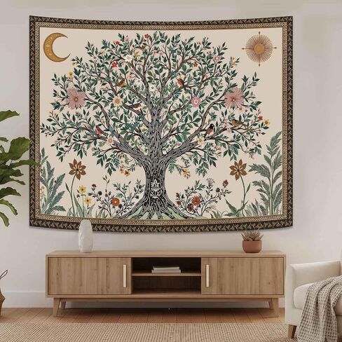 Spenlife Tree of Life Tapestry, Whimsical Floral Tapestries for Bedroom, Cottagecore Wall Decor, Nature Tapestries (80" x 60") in Saudi Arabia
