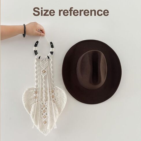 AKSWSHO Horseshoe Decor Macrame Wall Hanging - Boho Western Wall Decor with Wooden Beads & Woven Feathers - Handmade Cotton Rope Art for Entryway, Bedroom, Farmhouse, Wedding, Gift for Horse Lovers and Cowgirls，Equestrian gifts，Decorative wall hangings of in Saudi Arabia