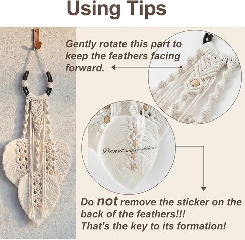 AKSWSHO Horseshoe Decor Macrame Wall Hanging - Boho Western Wall Decor with Wooden Beads & Woven Feathers - Handmade Cotton Rope Art for Entryway, Bedroom, Farmhouse, Wedding, Gift for Horse Lovers and Cowgirls，Equestrian gifts，Decorative wall hangings of in Saudi Arabia
