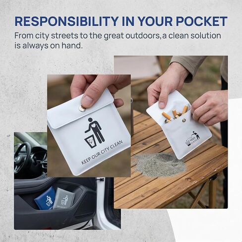 4Pcs Pocket Ashtray Pouch Portable Outdoor Travel Ashtray in Kuwait