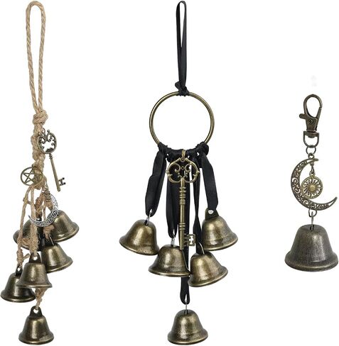3 Pieces Witch Bells for Door Knob, Witch Wind Chimes Vintage Hanging Witches Bells for Home Protection Room Decor in Saudi Arabia