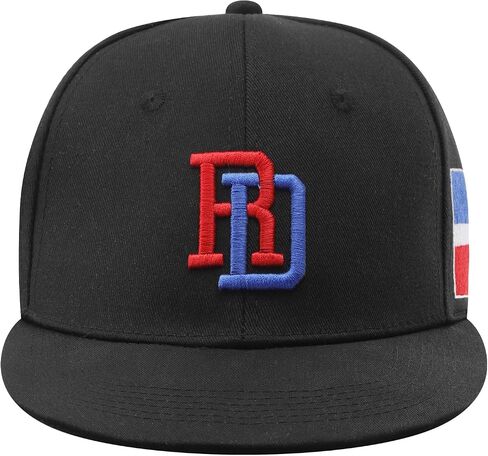 Dominican Republic Flag Baseball Cap for Men and Women, Black Snapback Hat with RD Embroidery, Adjustable Flat Brim Streetwear Hat, National Pride Gift in Saudi Arabia