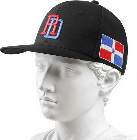 Dominican Republic Flag Baseball Cap for Men and Women, Black Snapback Hat with RD Embroidery, Adjustable Flat Brim Streetwear Hat, National Pride Gift in Saudi Arabia